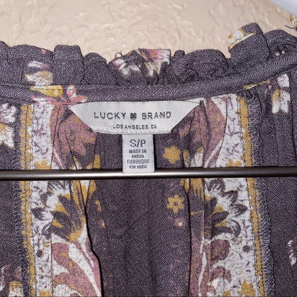 Lucky Brand Border Print Top - gray and floral - Picture 7 of 8